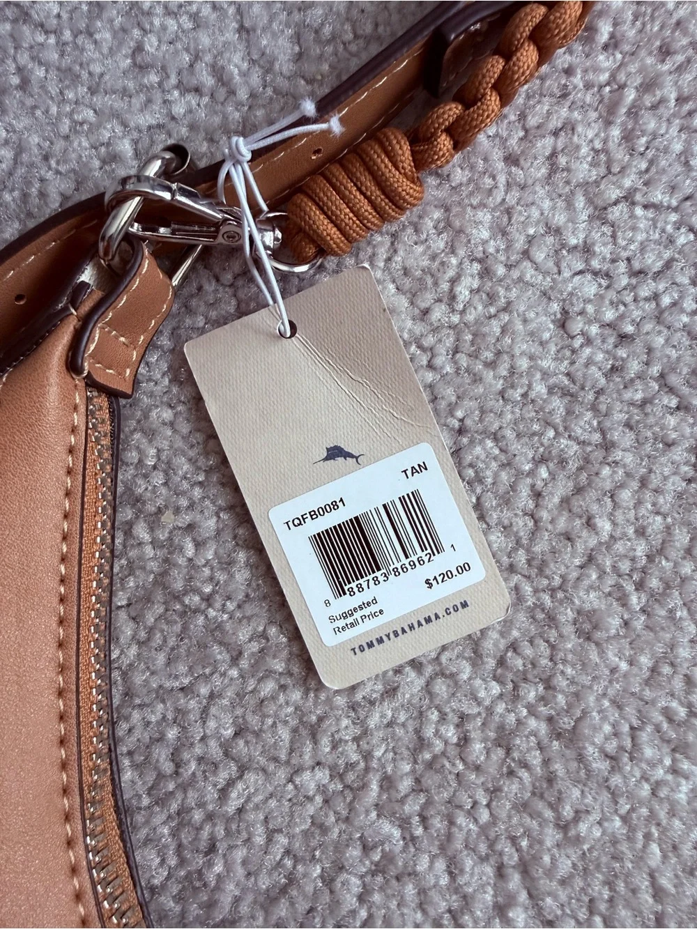 Tommy Bahama Debossed Logo Hobo Bag